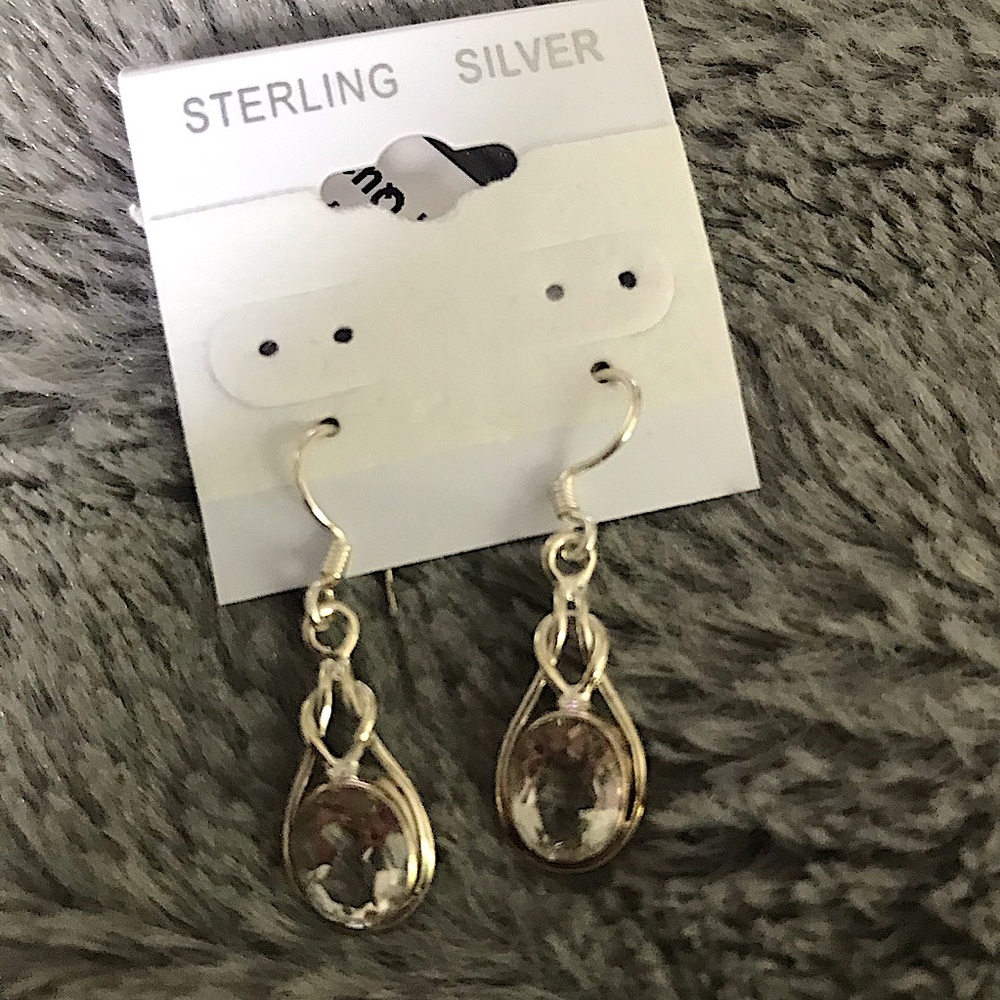 NWT Sterling Silver Crystal Quartz Earrings